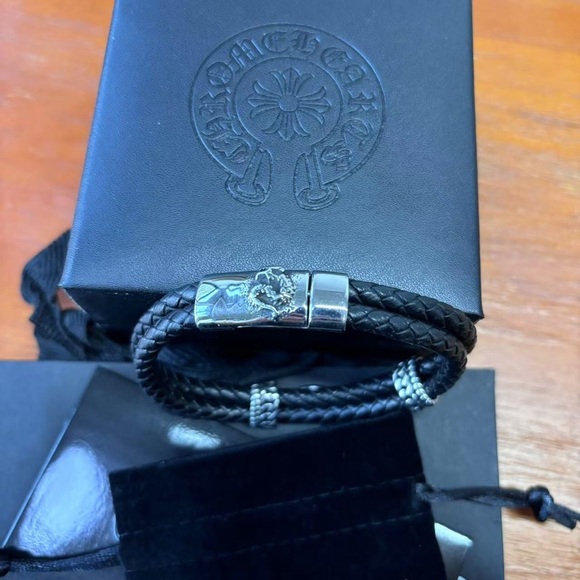 Handcrafted Chrome Hearts Bracelet with Sterling Silver Accents - Picture 2 of 5